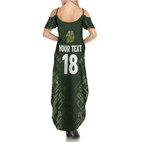 Custom Mexico Football Summer Maxi Dress Aztec Pattern Eagle - Wonder Print Shop