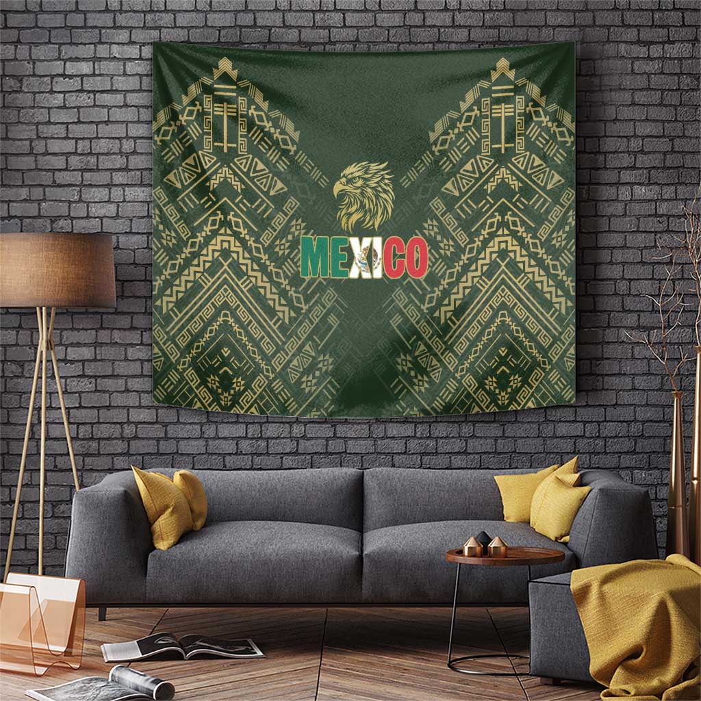 Mexico Football Tapestry Aztec Pattern Eagle - Wonder Print Shop