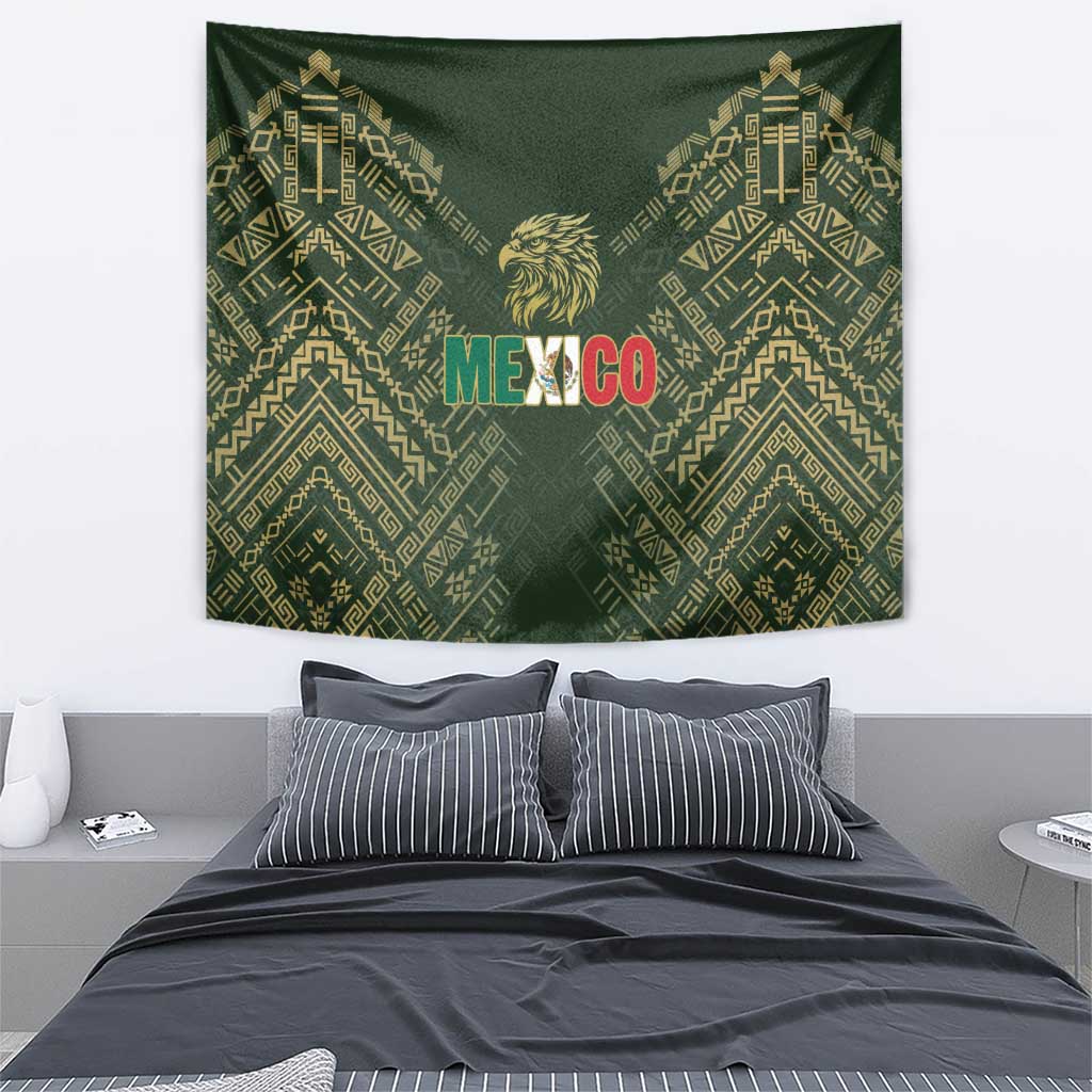 Mexico Football Tapestry Aztec Pattern Eagle - Wonder Print Shop