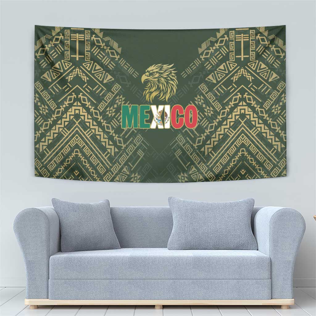 Mexico Football Tapestry Aztec Pattern Eagle - Wonder Print Shop