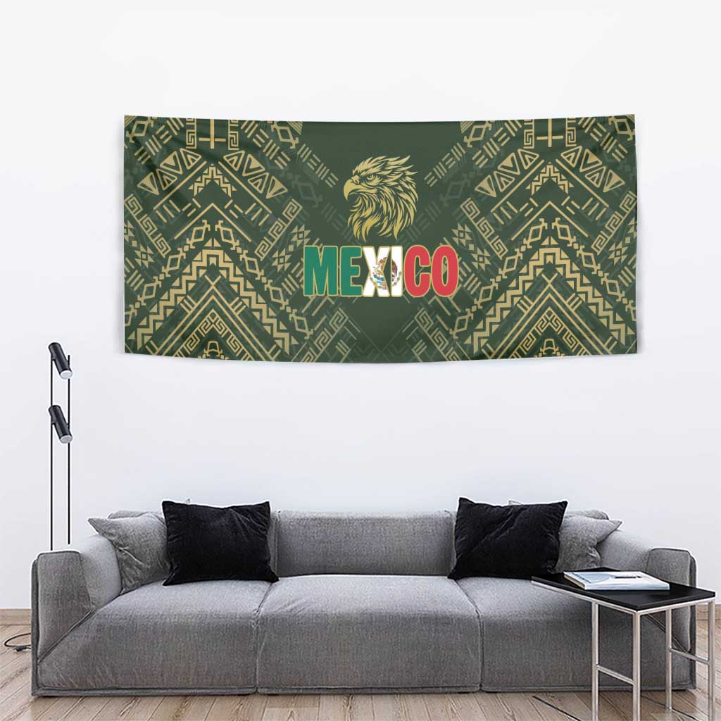Mexico Football Tapestry Aztec Pattern Eagle - Wonder Print Shop