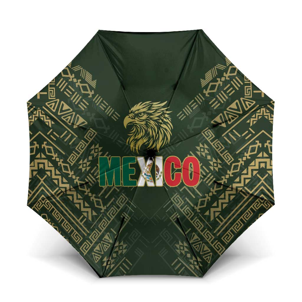 Mexico Football Umbrella Aztec Pattern Eagle - Wonder Print Shop