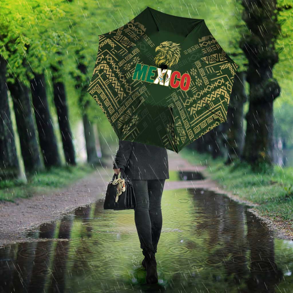Mexico Football Umbrella Aztec Pattern Eagle - Wonder Print Shop