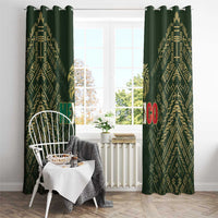 Mexico Football Window Curtain Aztec Pattern Eagle - Wonder Print Shop