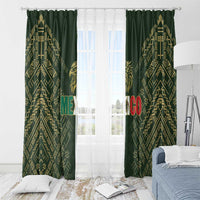 Mexico Football Window Curtain Aztec Pattern Eagle - Wonder Print Shop