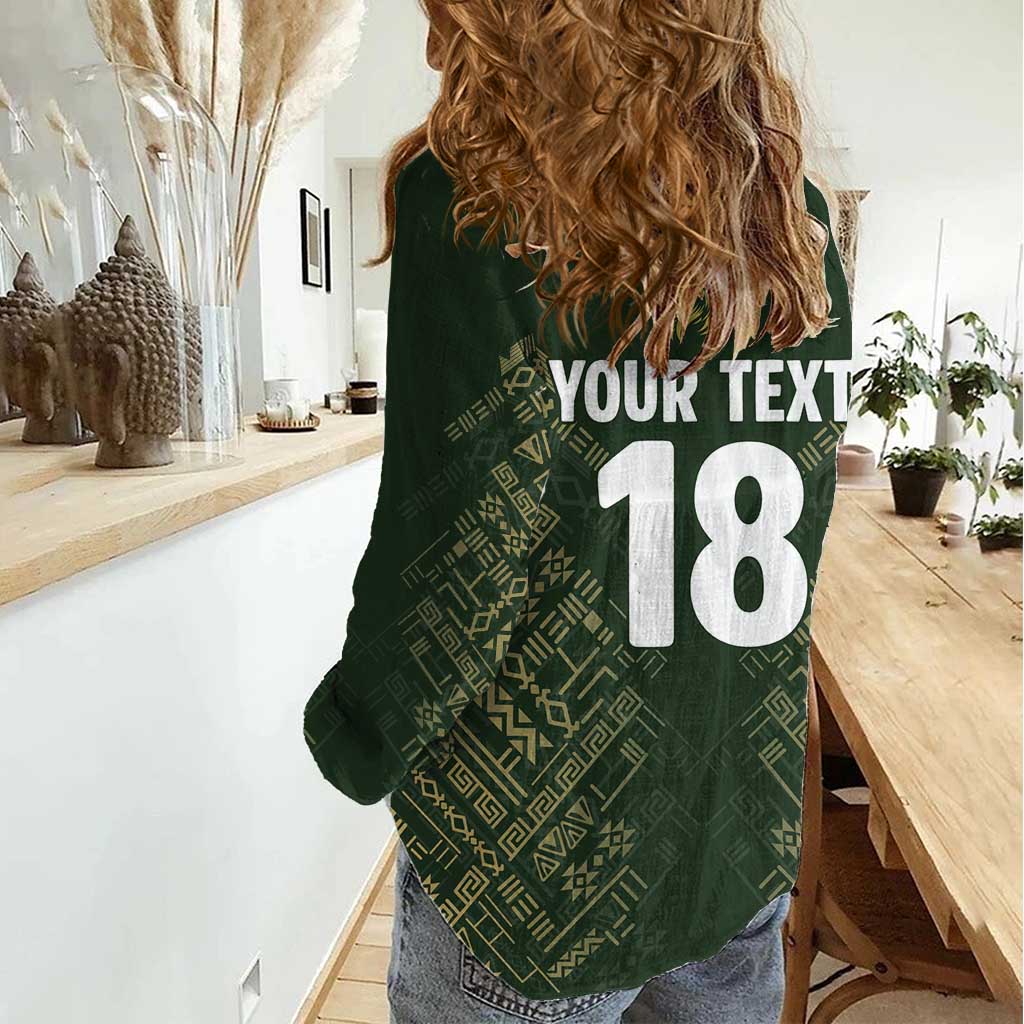 Custom Mexico Football Women Casual Shirt Aztec Pattern Eagle - Wonder Print Shop