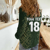 Custom Mexico Football Women Casual Shirt Aztec Pattern Eagle - Wonder Print Shop