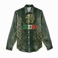 Custom Mexico Football Women Casual Shirt Aztec Pattern Eagle - Wonder Print Shop