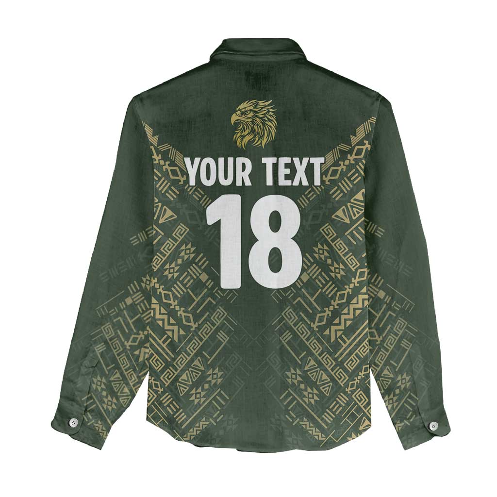 Custom Mexico Football Women Casual Shirt Aztec Pattern Eagle - Wonder Print Shop