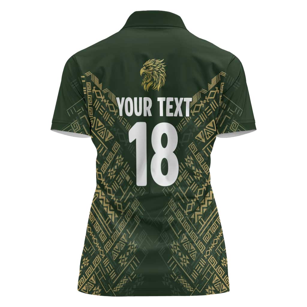 Custom Mexico Football Women Polo Shirt Aztec Pattern Eagle - Wonder Print Shop
