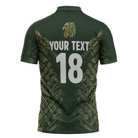 Custom Mexico Football Zipper Polo Shirt Aztec Pattern Eagle - Wonder Print Shop