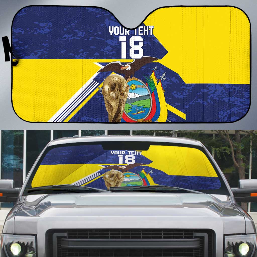 Ecuador Football Custom Auto Sun Shade Road To World Cup 2026 - Wonder Print Shop