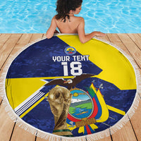 Ecuador Football Custom Beach Blanket Road To World Cup 2026 - Wonder Print Shop