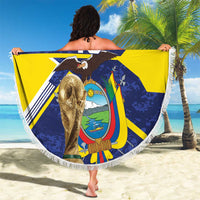 Ecuador Football Custom Beach Blanket Road To World Cup 2026 - Wonder Print Shop