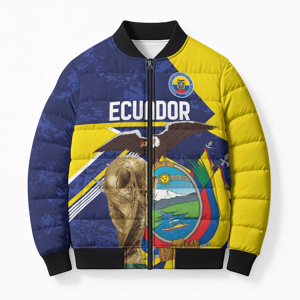 Ecuador Football Custom Bomber Puffer Jacket Road To World Cup 2026 - Wonder Print Shop