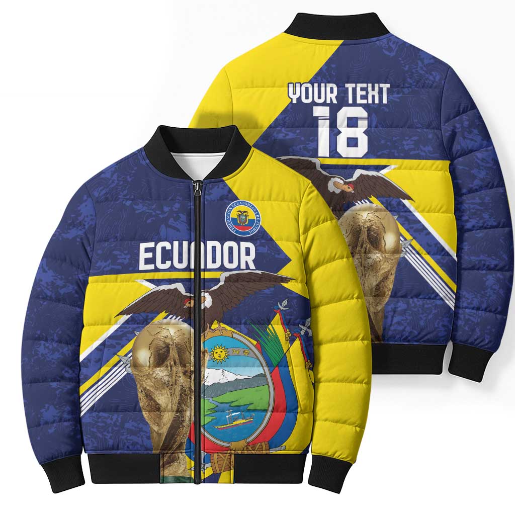 Ecuador Football Custom Bomber Puffer Jacket Road To World Cup 2026 - Wonder Print Shop