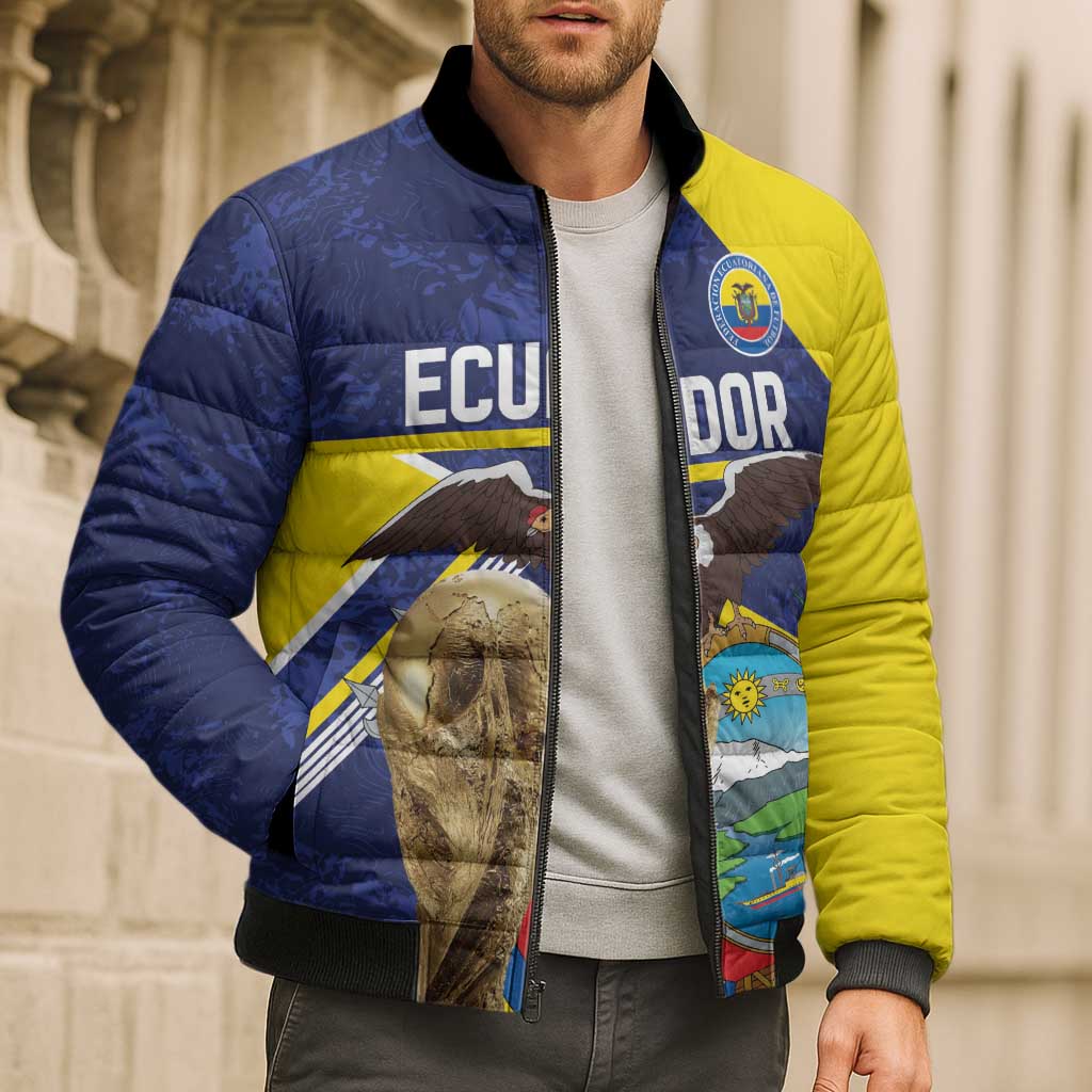Ecuador Football Custom Bomber Puffer Jacket Road To World Cup 2026 - Wonder Print Shop