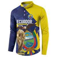 Ecuador Football Custom Button Sweatshirt Road To World Cup 2026 - Wonder Print Shop