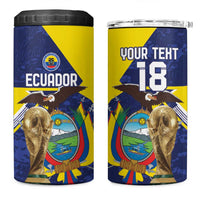 Ecuador Football Custom 4 in 1 Can Cooler Tumbler Road To World Cup 2026 - Wonder Print Shop