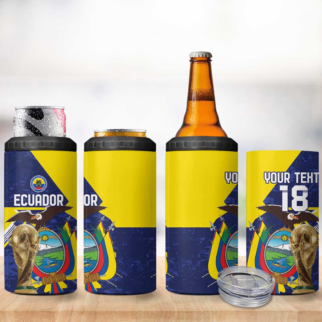 Ecuador Football Custom 4 in 1 Can Cooler Tumbler Road To World Cup 2026 - Wonder Print Shop