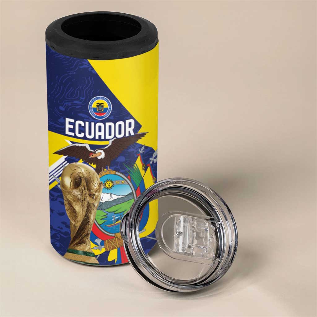 Ecuador Football Custom 4 in 1 Can Cooler Tumbler Road To World Cup 2026 - Wonder Print Shop