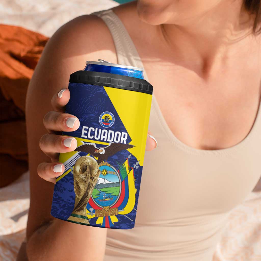 Ecuador Football Custom 4 in 1 Can Cooler Tumbler Road To World Cup 2026 - Wonder Print Shop