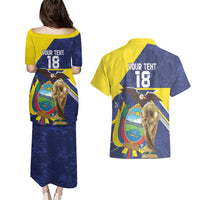 Ecuador Football Custom Couples Matching Puletasi and Hawaiian Shirt Road To World Cup 2026 - Wonder Print Shop