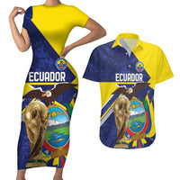 Ecuador Football Custom Couples Matching Short Sleeve Bodycon Dress and Hawaiian Shirt Road To World Cup 2026 - Wonder Print Shop