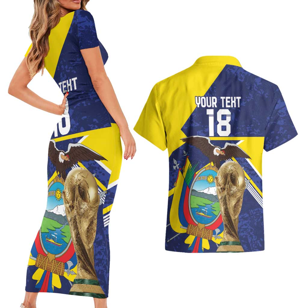Ecuador Football Custom Couples Matching Short Sleeve Bodycon Dress and Hawaiian Shirt Road To World Cup 2026 - Wonder Print Shop