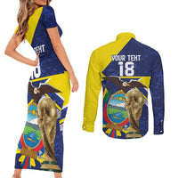Ecuador Football Custom Couples Matching Short Sleeve Bodycon Dress and Long Sleeve Button Shirt Road To World Cup 2026 - Wonder Print Shop