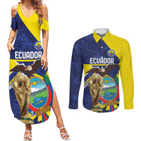 Ecuador Football Custom Couples Matching Summer Maxi Dress and Long Sleeve Button Shirt Road To World Cup 2026 - Wonder Print Shop