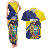 Ecuador Football Custom Couples Matching Tank Maxi Dress and Hawaiian Shirt Road To World Cup 2026 - Wonder Print Shop