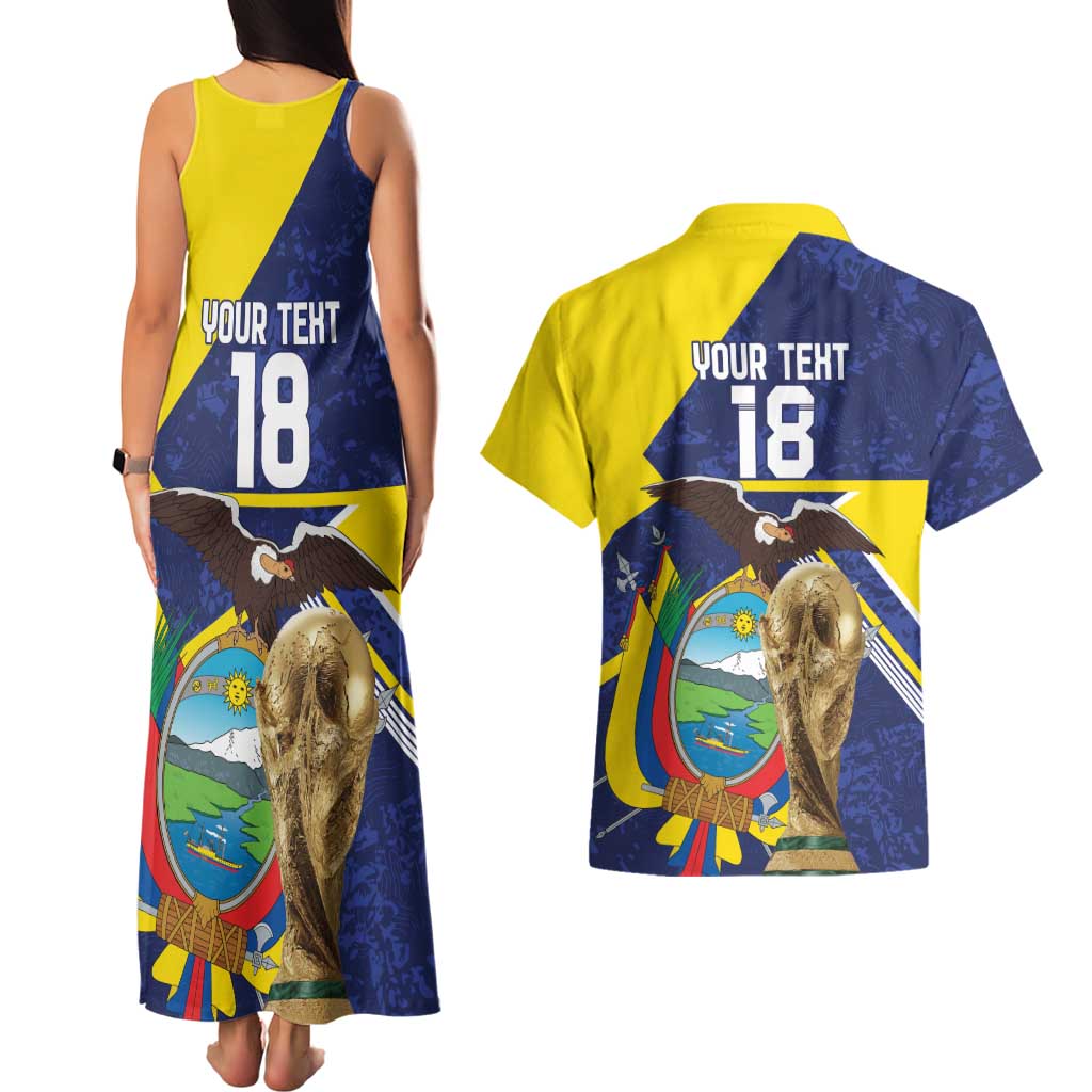 Ecuador Football Custom Couples Matching Tank Maxi Dress and Hawaiian Shirt Road To World Cup 2026 - Wonder Print Shop