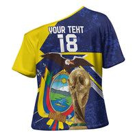 Ecuador Football Custom Cross Shoulder Shirt Road To World Cup 2026 - Wonder Print Shop
