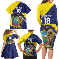 Ecuador Football Custom Family Matching Long Sleeve Bodycon Dress and Hawaiian Shirt Road To World Cup 2026 - Wonder Print Shop