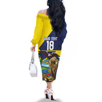 Ecuador Football Custom Family Matching Off The Shoulder Long Sleeve Dress and Hawaiian Shirt Road To World Cup 2026 - Wonder Print Shop