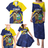 Ecuador Football Custom Family Matching Puletasi and Hawaiian Shirt Road To World Cup 2026 - Wonder Print Shop