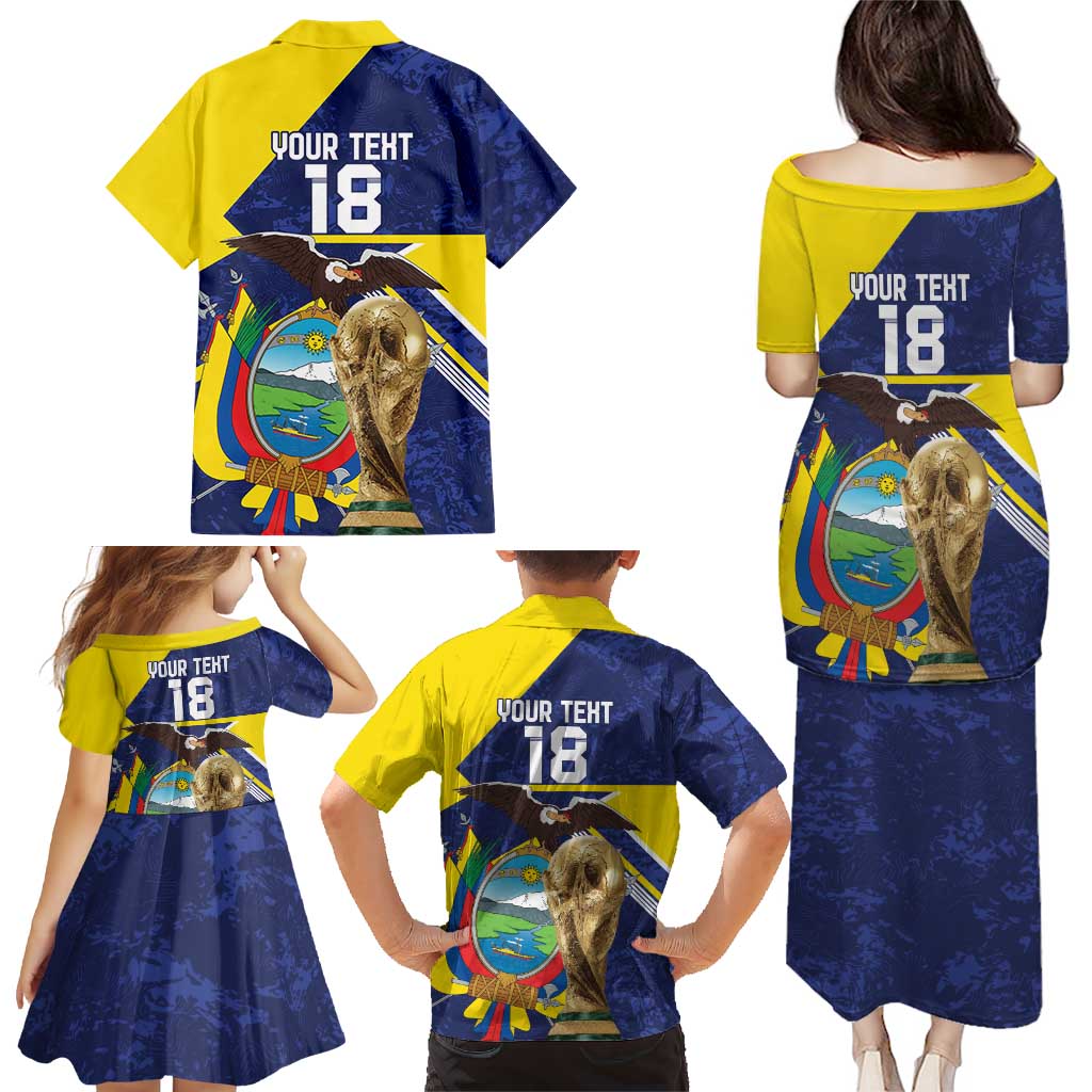 Ecuador Football Custom Family Matching Puletasi and Hawaiian Shirt Road To World Cup 2026 - Wonder Print Shop