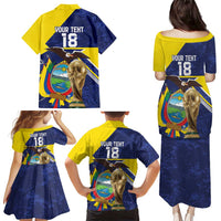 Ecuador Football Custom Family Matching Puletasi and Hawaiian Shirt Road To World Cup 2026 - Wonder Print Shop