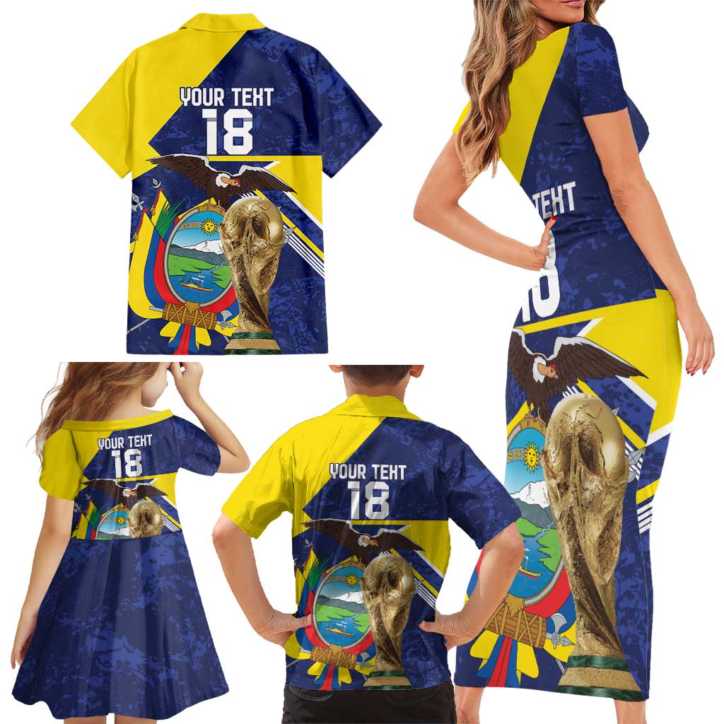 Ecuador Football Custom Family Matching Short Sleeve Bodycon Dress and Hawaiian Shirt Road To World Cup 2026 - Wonder Print Shop