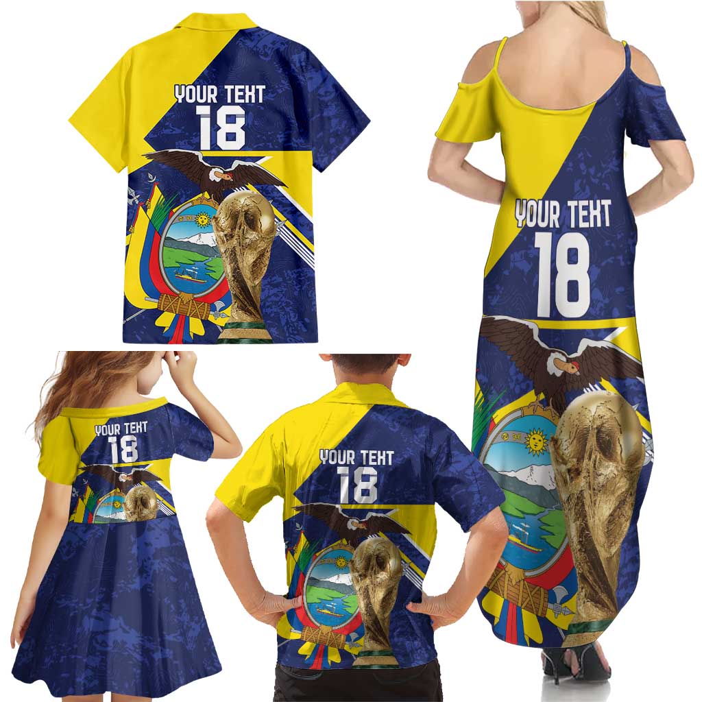 Ecuador Football Custom Family Matching Summer Maxi Dress and Hawaiian Shirt Road To World Cup 2026 - Wonder Print Shop
