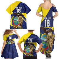 Ecuador Football Custom Family Matching Summer Maxi Dress and Hawaiian Shirt Road To World Cup 2026 - Wonder Print Shop