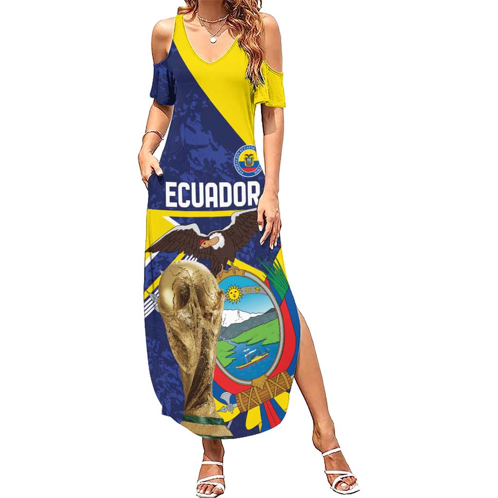 Ecuador Football Custom Family Matching Summer Maxi Dress and Hawaiian Shirt Road To World Cup 2026 - Wonder Print Shop