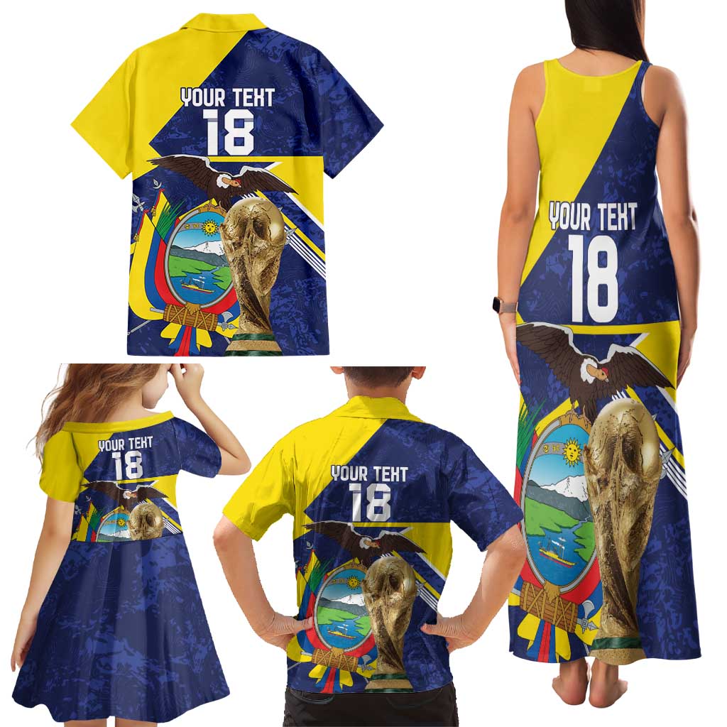 Ecuador Football Custom Family Matching Tank Maxi Dress and Hawaiian Shirt Road To World Cup 2026 - Wonder Print Shop