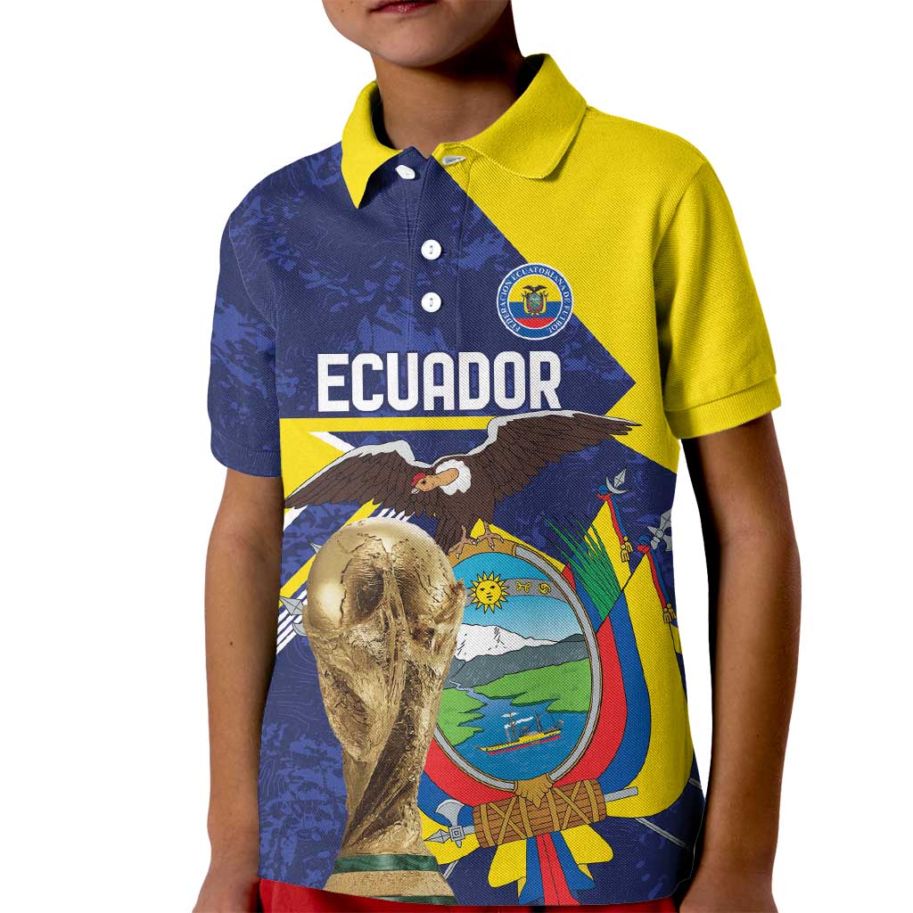 Ecuador Football Custom Kid Polo Shirt Road To World Cup 2026 - Wonder Print Shop