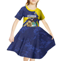 Ecuador Football Custom Kid Short Sleeve Dress Road To World Cup 2026 - Wonder Print Shop