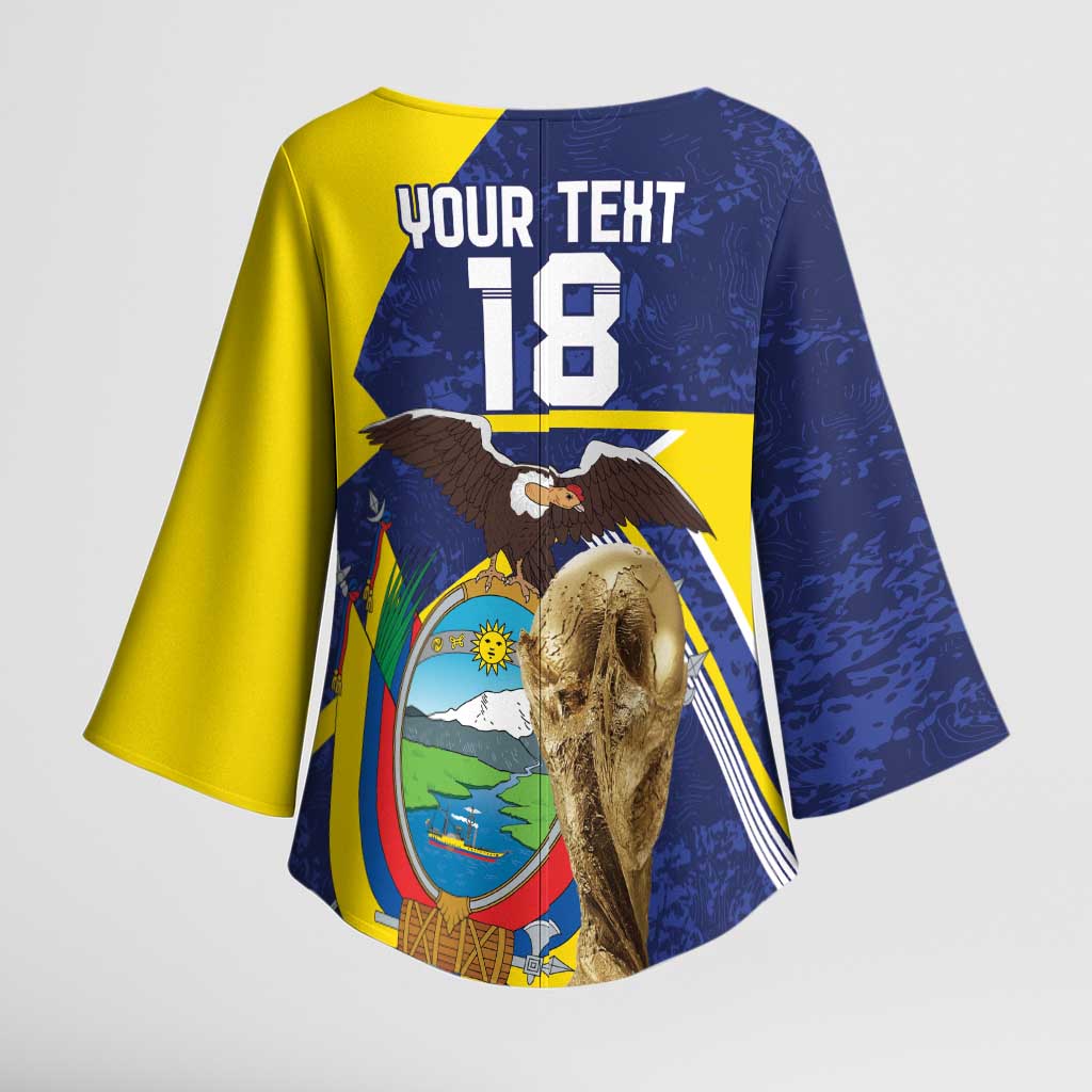 Ecuador Football Custom Kimono Sleeve Blouse Road To World Cup 2026 - Wonder Print Shop