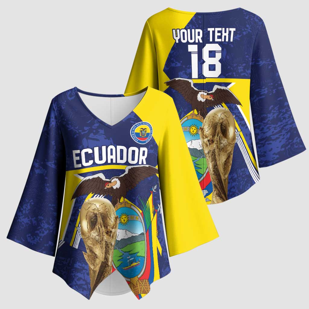 Ecuador Football Custom Kimono Sleeve Blouse Road To World Cup 2026 - Wonder Print Shop