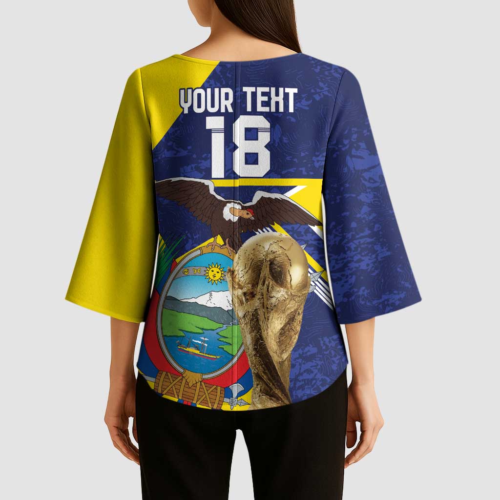 Ecuador Football Custom Kimono Sleeve Blouse Road To World Cup 2026 - Wonder Print Shop