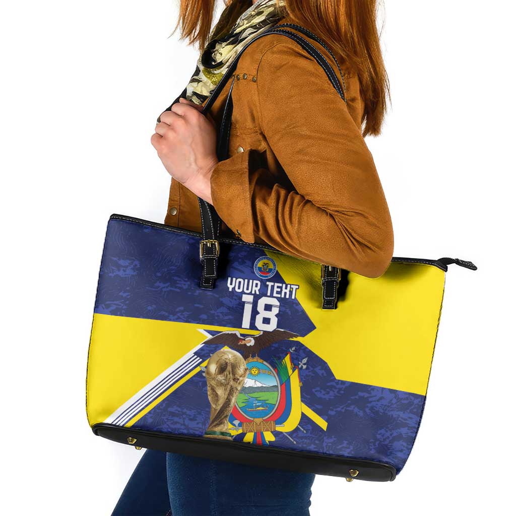 Ecuador Football Custom Leather Tote Bag Road To World Cup 2026 - Wonder Print Shop